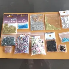 ジェルネイルパーツグリッターラインストーンパールストーンレジン手芸用品まとめ売り