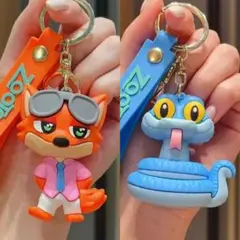 2個セット ズートピア ゲイリー＆ニック キーホルダー ストラップ