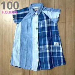 F.O.KIDS チェック柄 半袖ワンピース 100のサムネイル