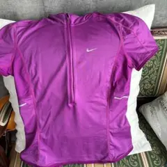 NIKE ランニングウェア ハーフジップ 濃いピンクパープル Mサイズ