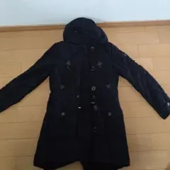 ブラックモッズコート フリース裏地