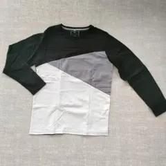 IKKA イッカ M 長袖カットソー コットンTシャツ ブラック グレー