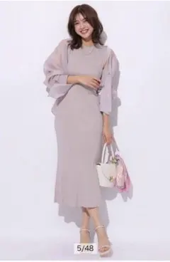 【美品】シアーシャツ×ラメニットワンピース アプワイザーリッシェ