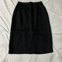 万能ブラック✨裏地付 タイトスカート 黒 膝丈 スリット入 オフィス 冠婚葬祭