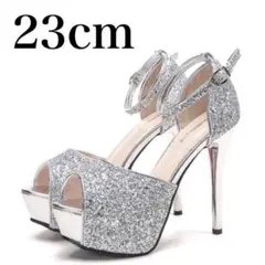 ピンヒール　パンプス キラキラ　サンダル 厚底 　 23cm　パーティー　二次会