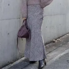 ロングマーメイドスカート　レオパード