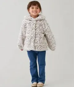 プティマイン ファージャケット Lサイズ 120cm 130cm レオパード柄