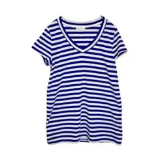 ロペピクニック ボーダー Vネック Tシャツ ブルーS〜M相当 タイト　トップス