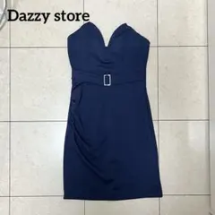 Dazzy store キャバドレス クラブドレス ミニ丈 ネイビー 無地 M