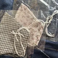 布製マスク 3枚セット 花柄 チェック柄