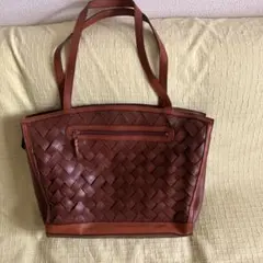編み込みレザートートバッグ