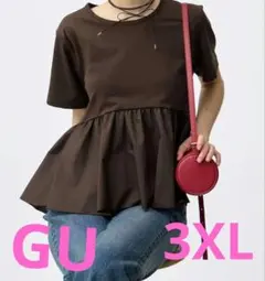 GU ★新品布帛コンビネーションT ダークブラウン3XLのサムネイル