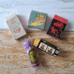 昭和レトロ、古いキャラクター消しゴムセット(5個)