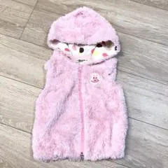 ミキハウス 90 ファーベスト アウター ピンク　防寒具