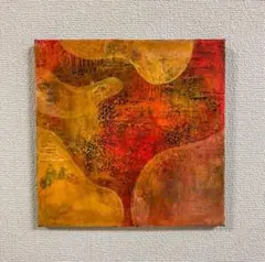 抽象画 油彩画 テクスチャーアート 黄色 f8サイズ - メルカリ