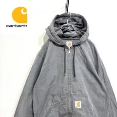 超人気❗️カーハート　コットンパーカー　XL90sワンポイント刺繍ロゴ古着希少レア