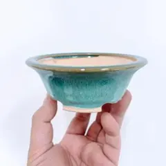 美功　盆栽鉢 ターコイズブルー 直径13cm 美功 盆栽鉢 ターコイズブルー 直径13cm - メルカリ