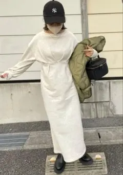 ♡お値下げ✨Bonjour Sagan ♡極美品♡ウエストタックスウェットワンピ