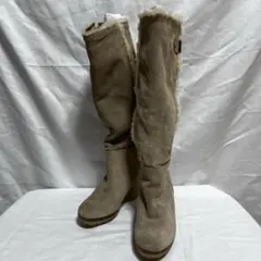 ロングブーツ スエード ボア ムートンブーツ　イタリア製　21cm