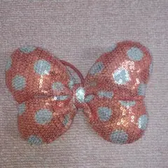 ディズニー ヘアゴム ミニー リボン スパンコール 廃盤品