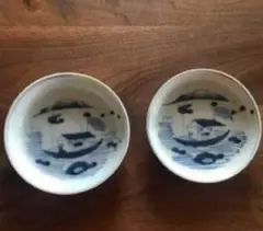 青い風景画の茶碗 2個セット