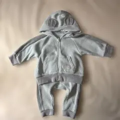 BREEZE アニマルフード付きワッフルセットアップ　70