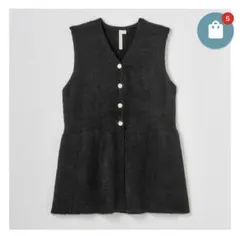 ❤️新品タグつき付き❤️HK WORKS LONDON ペプラムベスト L 黒