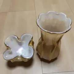 昭和レトロ フリルデザイン ガラス花瓶