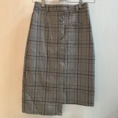 チェック柄ロングタイトスカート