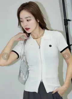 MARY QUANT/PUBLUXコラボ限定品　サマーニットポロ フリーサイズ