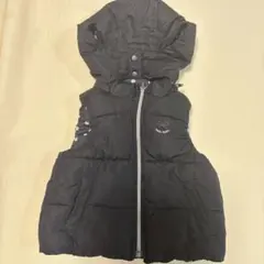Hello Bebe フード付き黒ダウンベスト90