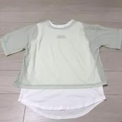 niko and... ニコアンド ロゴ　半袖 Tシャツ ミントグリーン