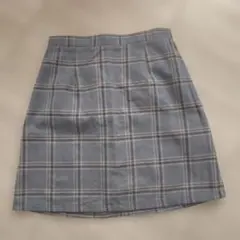 青系チェック柄タイトスカート　　Sサイズ