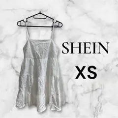 108 SHEIN キャミワンピース 刺繍入りホワイト XSサイズ