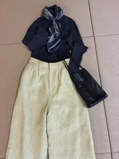 l'heritage martinique/ウールリネンへリンボンスラックス