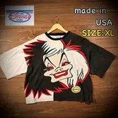 USA製　101匹わんちゃん　クルエラ　顔ドン　tシャツ XL Disney
