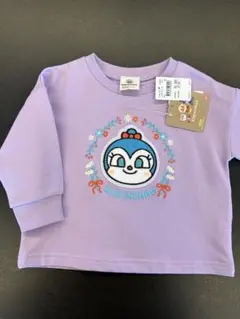 【80サイズ】サガラ刺繍コキンちゃん薄手トレーナー綿100%裏毛アンパンマン