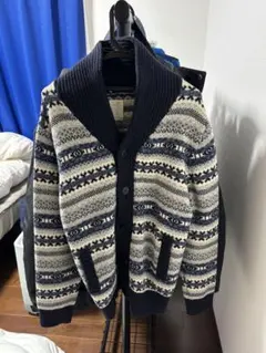 BACK NUMBER ニットカーディガン Lサイズ ネイビー系