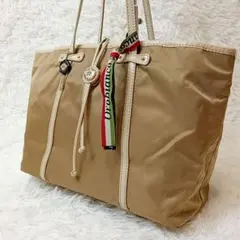 オロビアンコ トートバッグ ナイロン レザー ベージュ 大容量