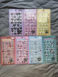 サンリオ ボンボンドロップ風シール 7枚セット ぷっくり 立体シールsanrio