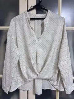 earth music&ecology ドット柄ラップシャツ Fサイズ