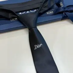 DIOR ディオール ロゴ ネクタイ ブラック シルク