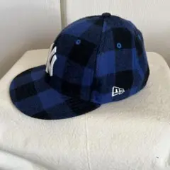 ニューエラ/ウールリッチコラボキャップ帽子NY/ヤンキース/ブルー×ブラック