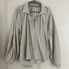 チャオパニックティピーレースアップ ボリュームスリーブブラウス