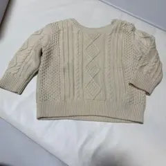 baby GAP アイボリー ケーブルニット 12-18ヶ月