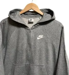 USA古着☆NIKE ハーフジップ パーカー S グレー スウォッシュ