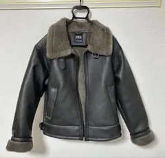ZARA ダークブラウン レザーアウター M