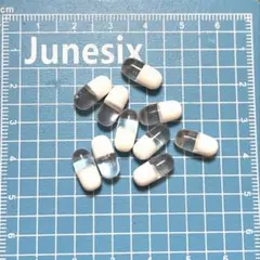 ビーズ パーツ 錠剤 カプセル とうめい しろ 10個