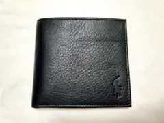 【新品未使用】POLO RALPH LAUREN 二つ折り財布 ブラック レザー
