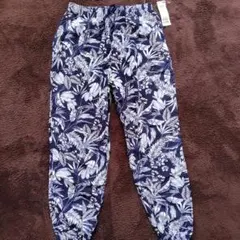 ☆新品☆ネイビーとホワイト花柄ジョガーパンツのサムネイル